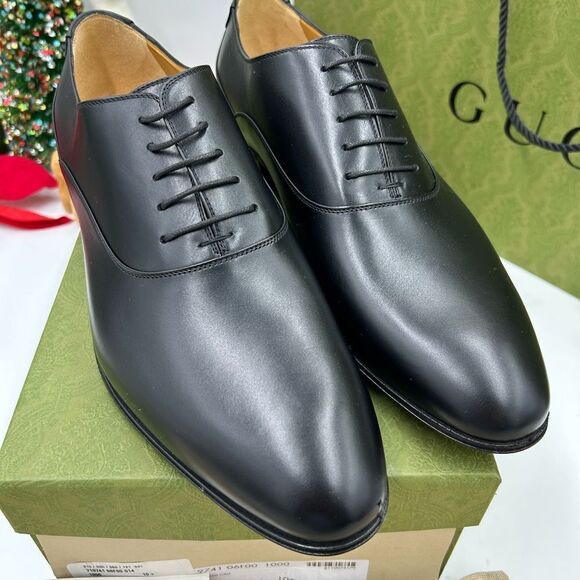 Men’s Gucci, Leather GG Oxford’s size 10.5 made in Italy - Picture 1 of 9